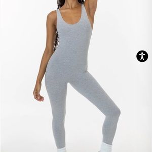 Cotton Spandex Tank Unitard heather Gray